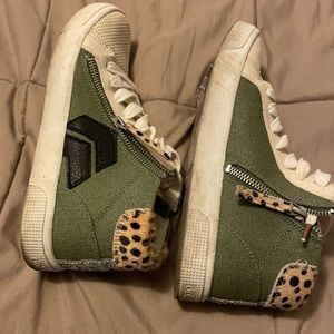 Army green sneakers